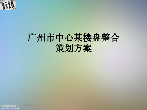 广州市中心某楼盘整合策划方案