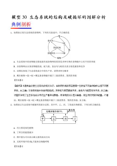 模型30 生态系统的结构及碳循环的图解分析-备战2018年高考生物之模型解题法 Word版含解析