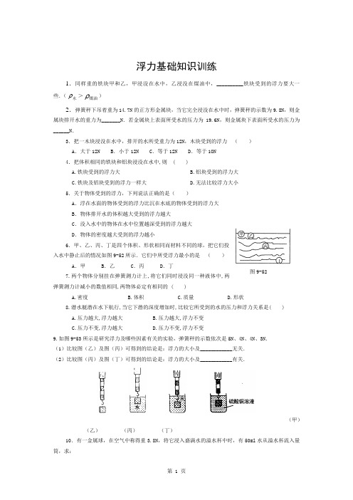 浮力经典习题及答案(整理版)