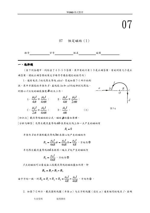 工科物理大作业07_恒定磁场