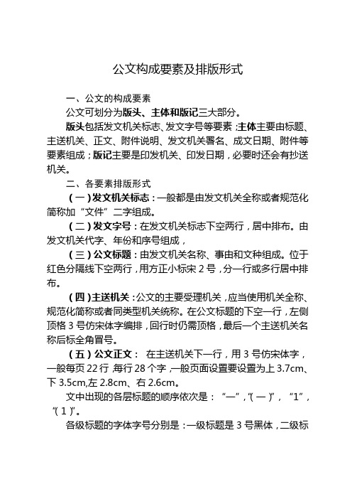 公文构成要素及排版形式(简)