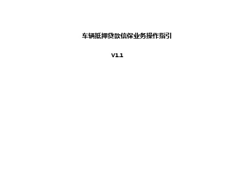 车辆抵押贷款信保业务操作指引模版