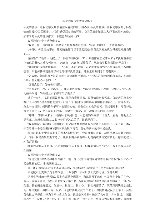 心灵的脚步中考满分作文