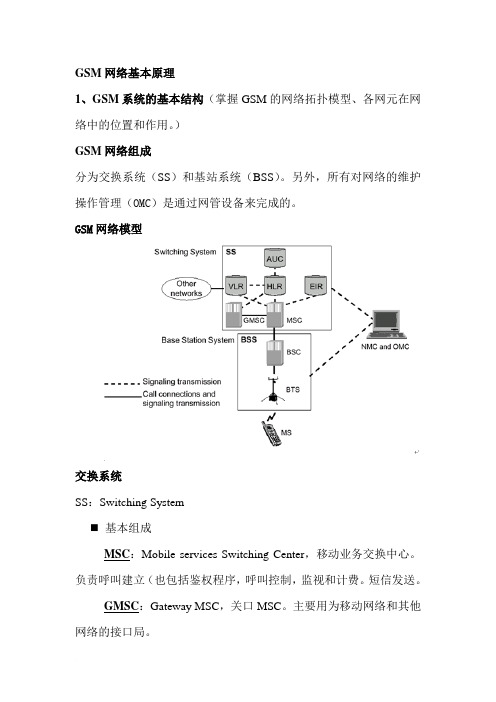 GSM网络基本原理范文