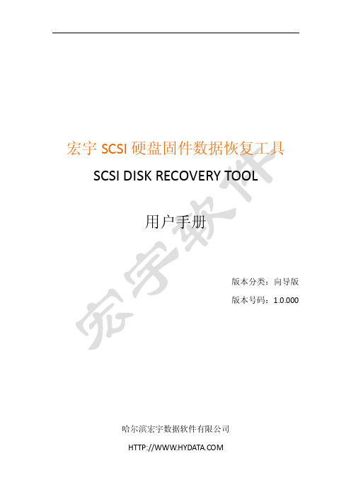 宏宇 SCSI 硬盘固件数据恢复工具 说明书