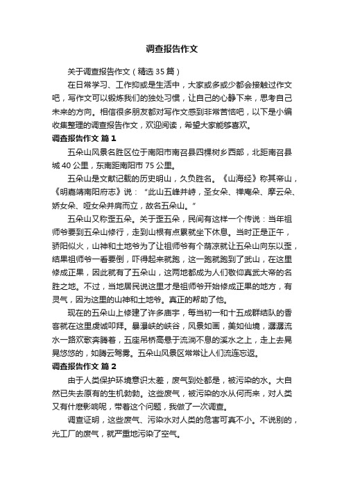 关于调查报告作文（精选35篇）