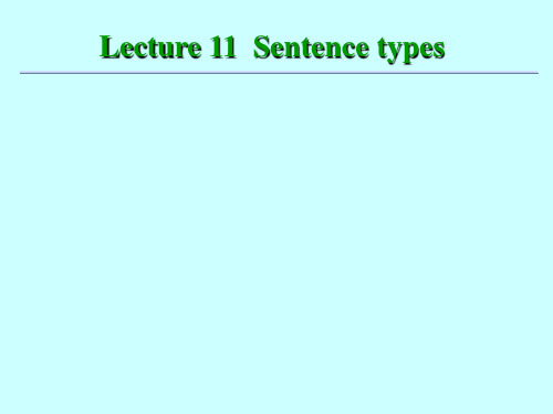 大学英语专业语法课件11句子类型-Sentence_Types