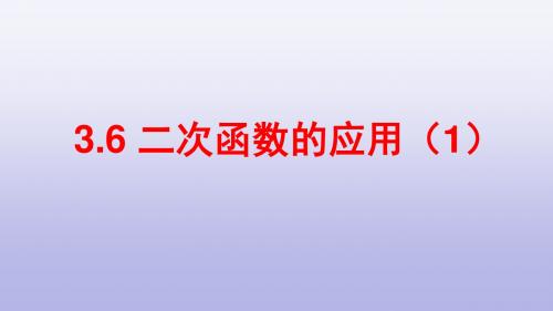 鲁教版(五四制)九年级数学上册3.6二次函数的应用 课件