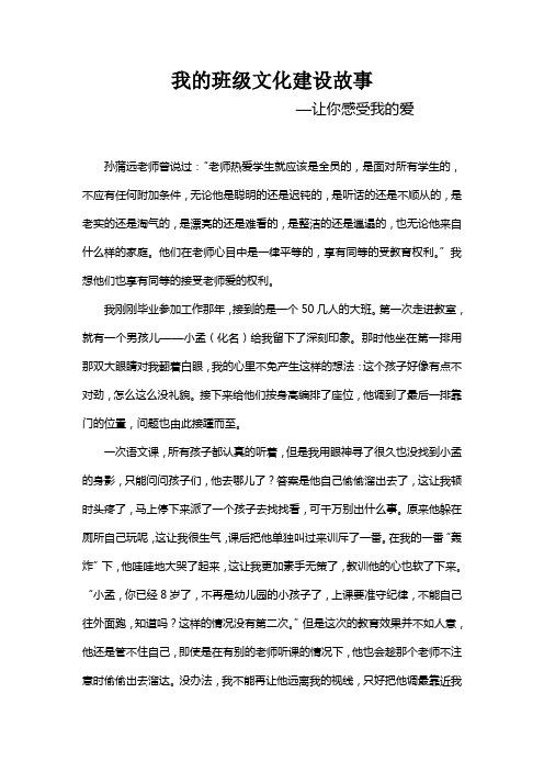 我的班级文化建设故事