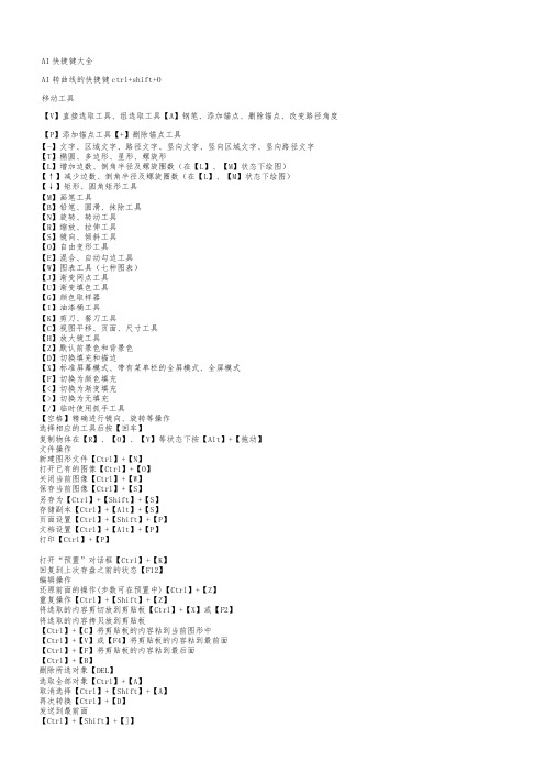 AI常用快捷键(最全)