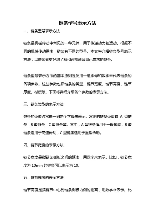 链条型号表示方法