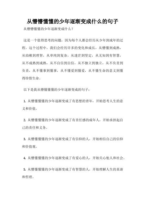 从懵懵懂懂的少年逐渐变成什么的句子