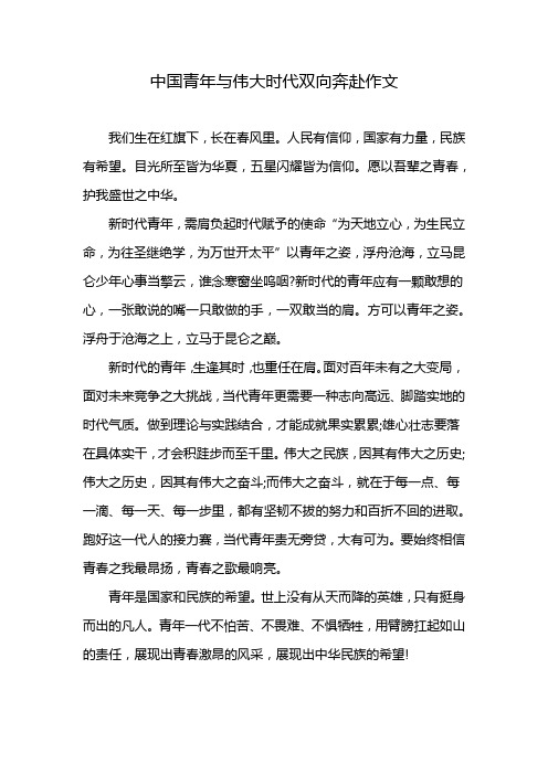 中国青年与伟大时代双向奔赴作文