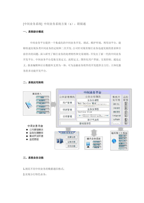 中间业务系统中间业务系统方案