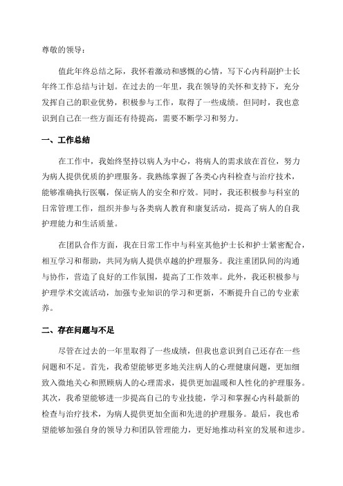 心内科副护士长年终工作总结与计划