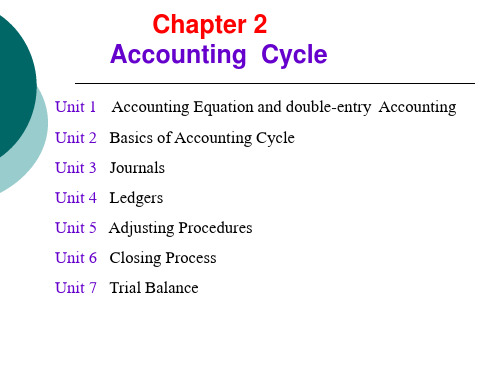 会计英语课件ch2 accounting cycle