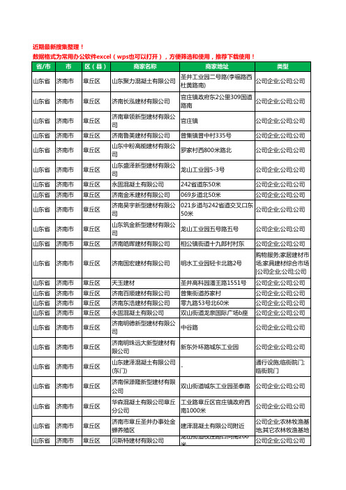 2020新版山东省济南市章丘区建材有限公司工商企业公司商家名录名单黄页联系方式大全49家