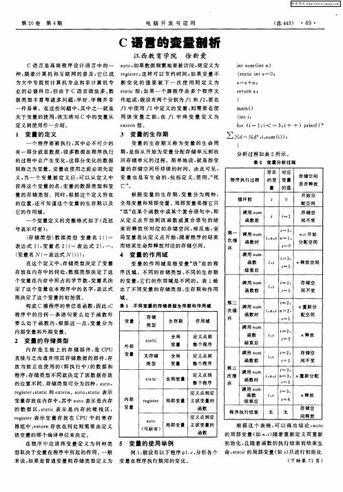 C语言的变量剖析