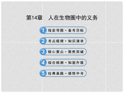 中考生物 第14章 人在生物圈中的义务配套课件 北师大版