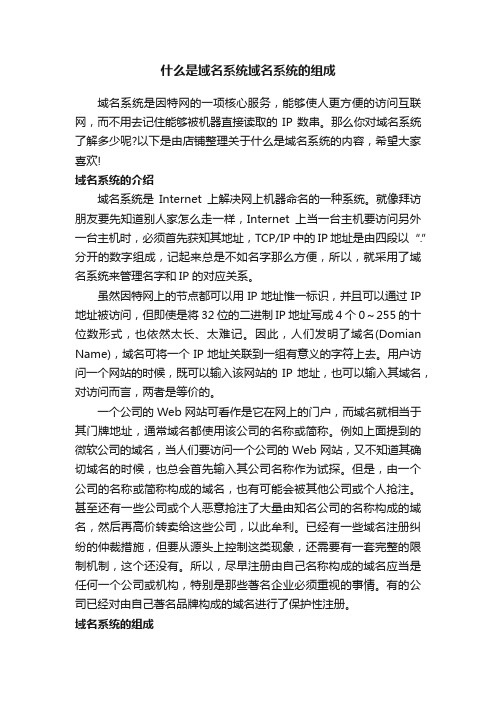 什么是域名系统域名系统的组成