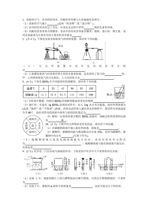 中考化学压轴题