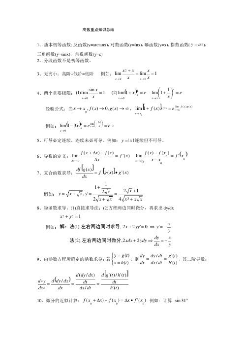 高数知识点总结