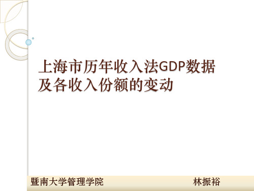 上海市历年收入法GDP数据及各收入份额