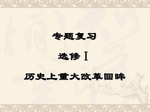 历史上重大改革回眸PPT教学课件8 人教课标版