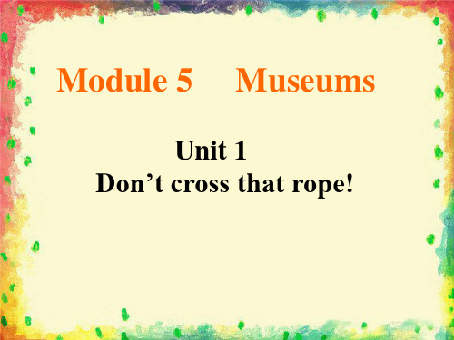 外研版英语九上册课件：Module 5 Unit 1 Don't cross that rope(共12张PPT)