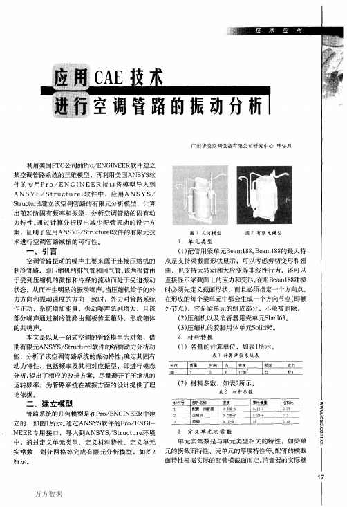 应用CAE技术进行空调管路的振动分析 (1)