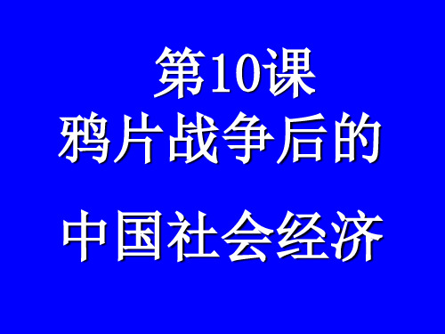 鸦片战争后的中国社会经济