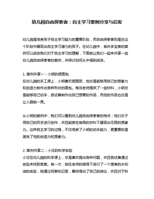 幼儿园自由探索者：自主学习案例分享与启发