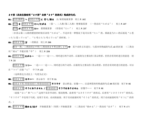 新课标日语初、中级语法句型总结笔记