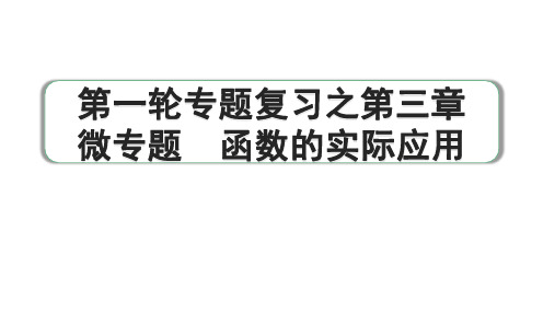 2024成都中考数学第一轮专题复习之第三章  微专题  函数的实际应用 教学课件