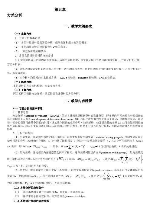 统计学教案习题05方差分析