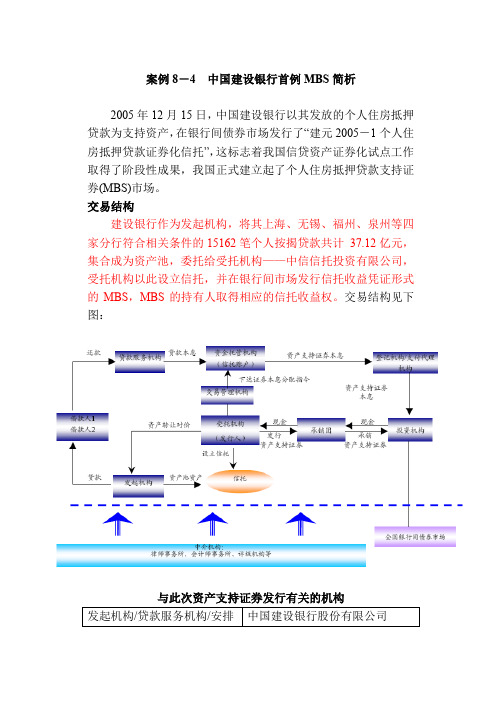 案例8-4中国建设银行首例MBS简析