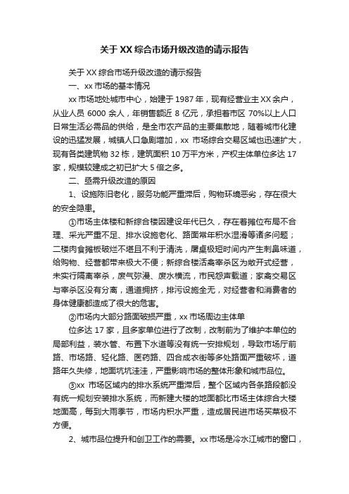 关于XX综合市场升级改造的请示报告