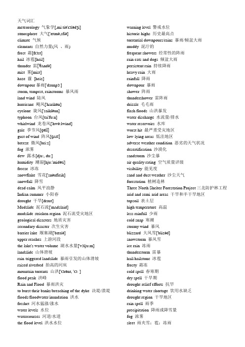 unit2有关天气的英语词汇