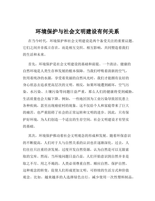 环境保护与社会文明建设有何关系