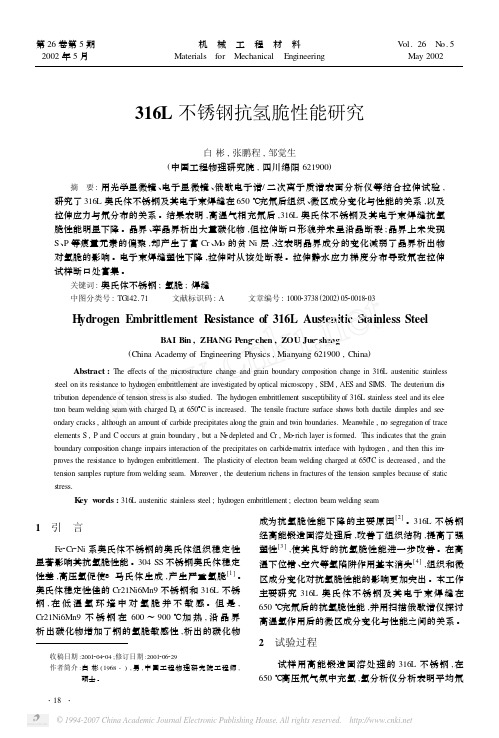 316L不锈钢抗氢脆性能研究2