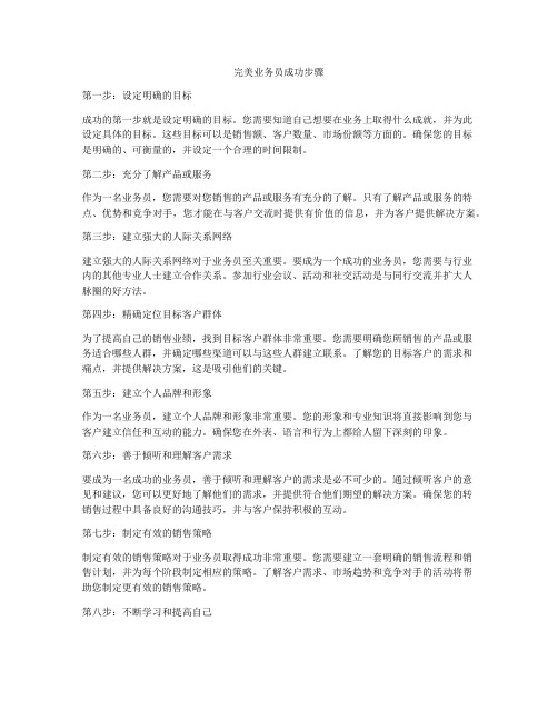 完美业务员成功步骤