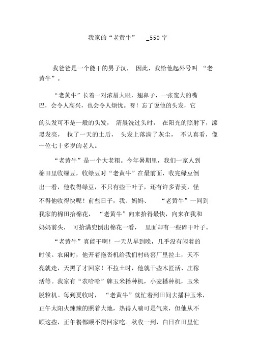 我家的“老黄牛”_550字