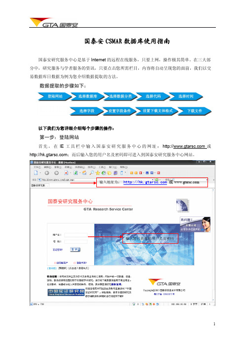 国泰安 CSMAR 数据库 使用指南