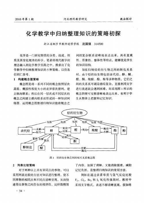 化学教学中归纳整理知识的策略初探