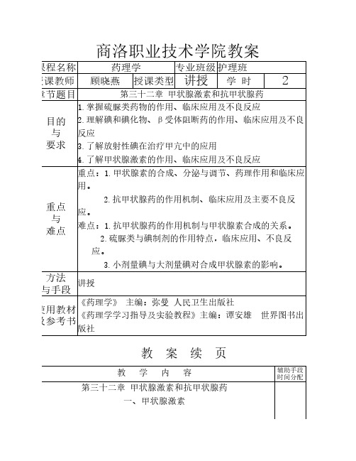 甲状腺激素及抗甲状腺药