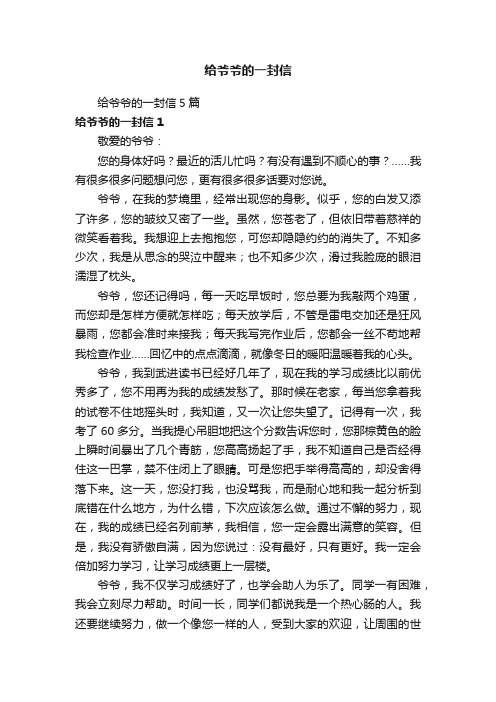 给爷爷的一封信5篇