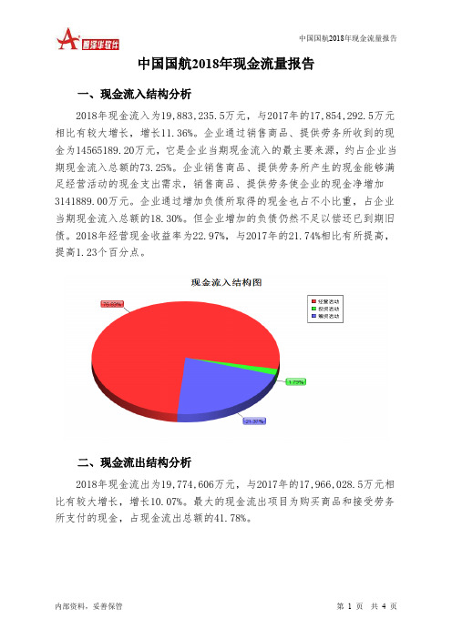 中国国航2018年现金流量报告-智泽华