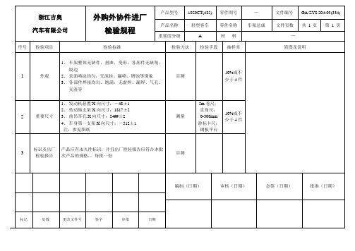 车架检验规范