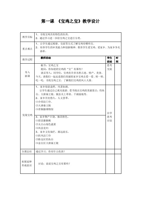 四年级《美丽宝鸡》(上)