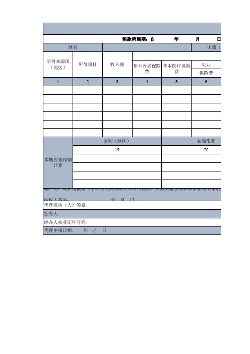 个人所得税申报excel模板